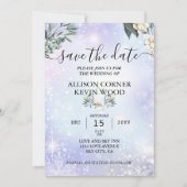 Invitation QR Code Neige Bois Végétation Mariage d'hiver (Devant)