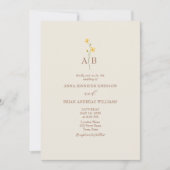 Invitation QR Code Neutral Wildflower Photo Wedding (Devant)