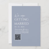 Invitation QR Code Neutre Dusty Bleu Boho Mariage moderne (Dos)