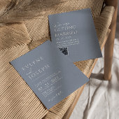 Invitation QR Code Neutre Dusty Bleu Boho Mariage moderne
