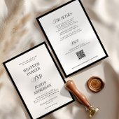 Invitation QR Code noir et blanc classique Mariage simple