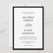 Invitation QR Code noir et blanc classique Mariage simple (Devant)