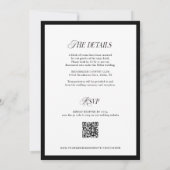Invitation QR Code noir et blanc classique Mariage simple (Dos)