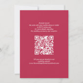 Invitation QR code noms simples script magenta mariage (Dos)