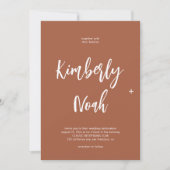 Invitation QR code noms simples script terracotta mariage (Devant)