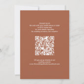 Invitation QR code noms simples script terracotta mariage (Dos)
