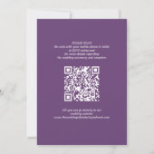 Invitation QR code noms simples script violet mariage (Dos)