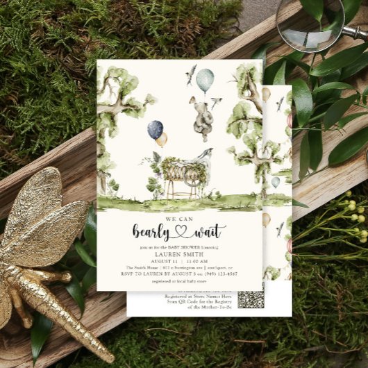 Invitation QR Code Nous pouvons attendre le Baby shower des b