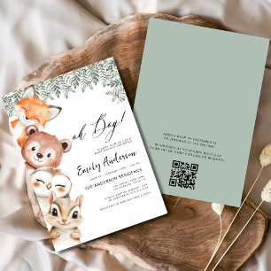 Invitation QR Code Oh mon garçon ! Le Baby shower des animaux