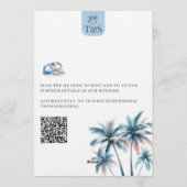 Invitation QR Code Palm Tree Beach Wedding Destination (Dos)