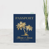 Invitation QR Code Palm Tree Passport Style Wedding (Devant)