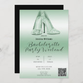 Invitation QR CODE Parties scintillant verte Chaussures Bache (Devant / Derrière)