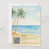 Invitation QR Code Passeport Boho Beach Mariage Destination (Dos)