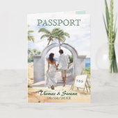 Invitation QR Code Passeport Mexico Beach Mariage Destination (Devant)