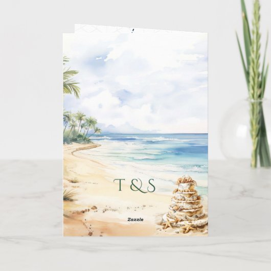 Invitation QR Code Passport Beach Mariage Destination (Dos)