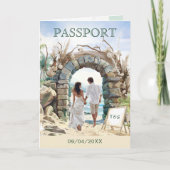 Invitation QR Code Passport Beach Mariage Destination (Devant)