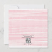 Invitation QR Code Peach rose Aquarelle Mariage floral (Dos)