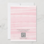Invitation QR Code Peach rose Aquarelle Mariage floral (Dos)