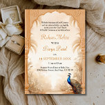 Invitation QR Code Peacock Palm Garden Mariage indien<br><div class="desc">Célébrez votre journée spéciale avec notre Faire-part de mariage en terre cuite indienne Peacocks Floral Garden. Doté de motifs floraux complexes,  de motifs paons vibrants et de riches tons de terre cuite,  il allie à merveille tradition et élégance.</div>