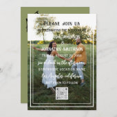 Invitation QR Code personnalisé avec photo encadré Monogram v (Devant / Derrière)