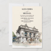 Invitation QR Code Photo Aquarelle New York Destination (Devant)
