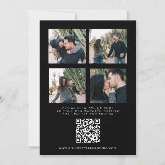Invitation QR CODE photo collage mariage de typographie moder (Dos)