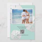 Invitation QR Code Photo Mer Verre Sable Dollars Plage (Dos)