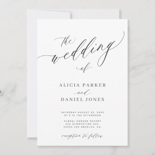 Invitation QR code photo moderne simple élégant mariage (Devant)