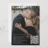 Invitation QR code photo moderne simple élégant mariage (Dos)