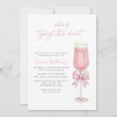 Invitation QR Code Pink Bow Shes Tying the Knot Bridal Shower (Devant)
