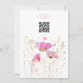 Invitation QR Code Pink Watercolor Floral Bat Mitzvah  (Dos)