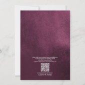 Invitation QR Code Plum Purple Floral Aquarelle Script (Dos)