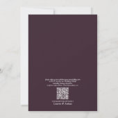 Invitation QR Code Plum Purple or Aquarelle Marbre Chute (Dos)