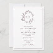 Invitation QR Code Plum violet poitrine feutrée Mariage de mo (Devant)