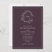 Invitation QR Code Plum violet poitrine feutrée Mariage de mo (Devant)