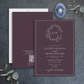 Invitation QR Code Plum violet poitrine feutrée Mariage de mo