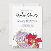 Invitation QR Code pour une Fête de Mariage Floral (Devant)
