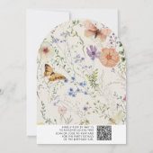 Invitation QR Code Pressé Fleurs Sauvages & Onederful Anniver (Dos)