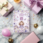 Invitation QR Code Purple Aquarelle Fée Premier anniversaire