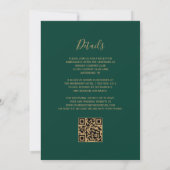 Invitation QR Code Purple Gold Agate Emerald Green Mariage (Dos)