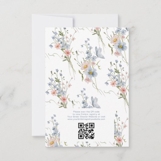 Invitation QR Code quelque chose de bleu avant de faire Fête  (Dos)