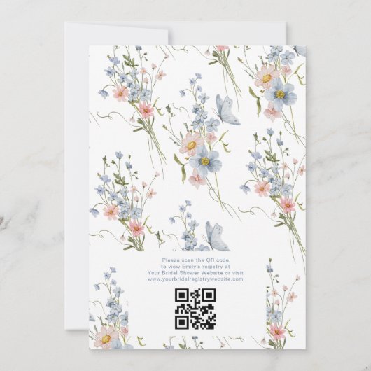 Invitation QR Code quelque chose de bleu avant de faire Fête  (Dos)