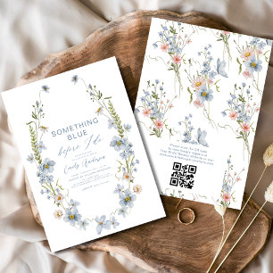 Invitation QR Code quelque chose de bleu avant de faire Fête 