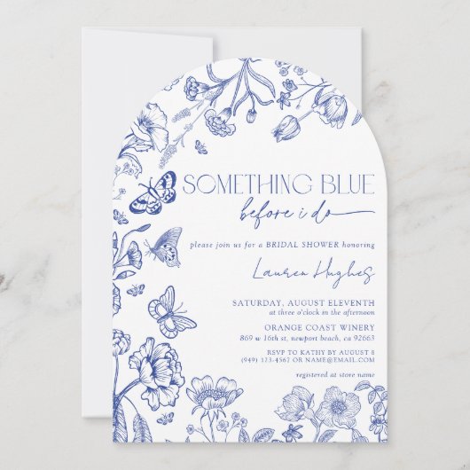 Invitation QR Code quelque chose de bleu avant de faire Fête  (Devant)