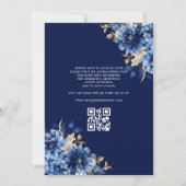 Invitation QR Code Quinceanera Floral Royal Blue Princess (Dos)