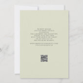 Invitation QR code rétro bold sage vert 2 PHOTO rsvp mariage (Dos)