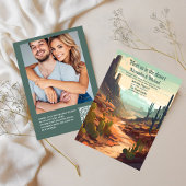 Invitation QR Code Retro Desert Cactus Mariage