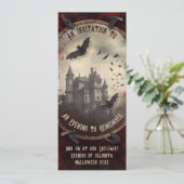 Invitation QR Code Romantique Vintage Château Vampire Hallowe (Debout devant)