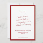Invitation QR Code Rouge Classic Minimaliste Mariage (Devant)