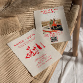 Invitation QR Code rouge main tiré Scribble Mariage irky